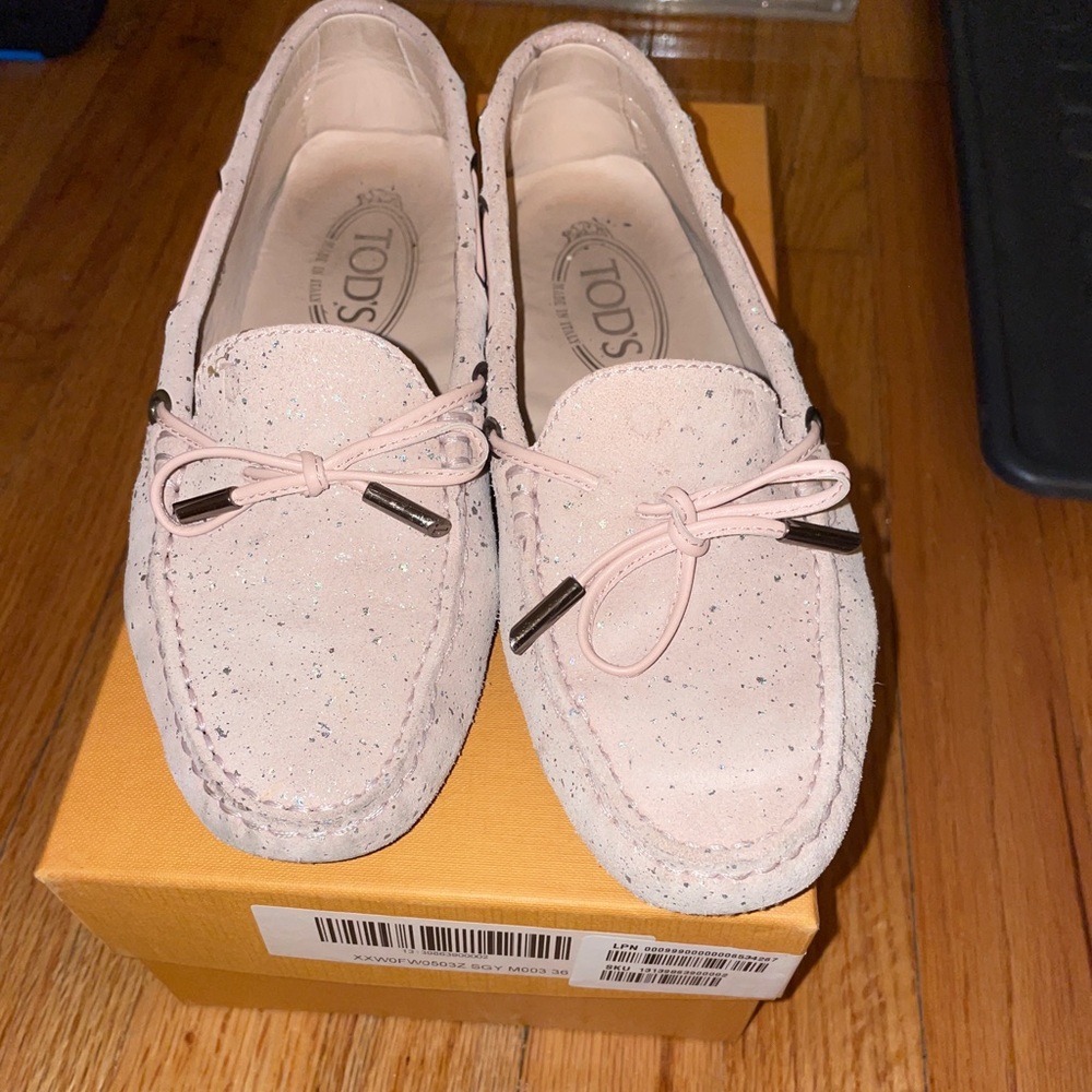 Tods size 6 pink sparkle